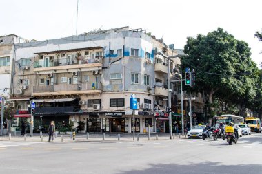 Tel Aviv, İsrail - 10 Aralık 2023 Tel Aviv şehir merkezi ve mimarisi, İsrail 'in simgesel bir şehri..