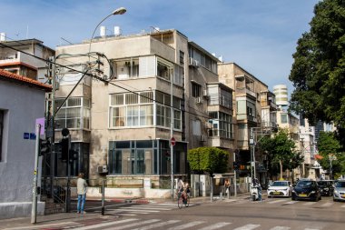 Tel Aviv, İsrail - 10 Aralık 2023 Tel Aviv şehir merkezi ve mimarisi, İsrail 'in simgesel bir şehri..