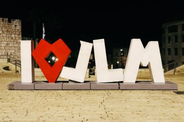 Kudüs, İsrail - 25 Aralık 2023 Kudüs şehir merkezi ve mimarisi, İsrail 'in simgesel bir şehri..