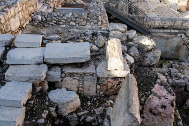 Jrusalem, Isral 27 dcembre 2023 fouilles bijacentes l 'Arche de Robinson, un Esccalier monumental port par une arche de pierre dweltuelle, qui se trouvait autrefois l' angle sud-ouest du Temple