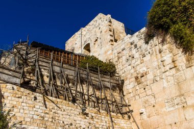 Jrusalem, Isral 27 dcembre 2023 fouilles bijacentes l 'Arche de Robinson, un Esccalier monumental port par une arche de pierre dweltuelle, qui se trouvait autrefois l' angle sud-ouest du Temple