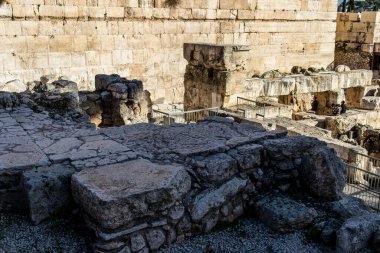 Jrusalem, Isral 27 dcembre 2023 fouilles bijacentes l 'Arche de Robinson, un Esccalier monumental port par une arche de pierre dweltuelle, qui se trouvait autrefois l' angle sud-ouest du Temple