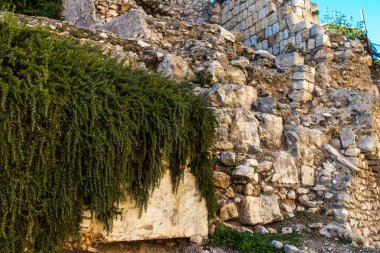 Kudüs, İsrail 27 Aralık 2023 Kazılar Robinson kemerinin bitişiğinde, bir zamanlar Tapınak Dağı 'nın güneybatı köşesinde duran alışılmadık bir taş kemer tarafından taşınan muazzam bir merdiven.