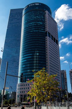 Tel Aviv, İsrail, 30 Aralık 2023 Tel Aviv, ikonik şehir. Tel Aviv modern binaları ve mimarisi ile dünyanın en canlı şehirlerinden biridir.