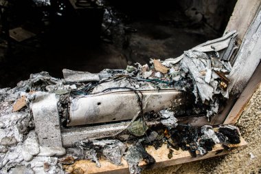 Kibbutz Kfar Aza, İsrail - 29 Ocak 2024 Kibbutz Kfar Aza 'nın evlerine yapılan saldırıdan sonra. Hasara 7 Ekim 2023 'te Hamas teröristleri neden oldu..