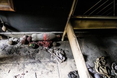 Kibbutz Kfar Aza, İsrail - 29 Ocak 2024 Kibbutz Kfar Aza 'nın evlerine yapılan saldırıdan sonra. Hasara 7 Ekim 2023 'te Hamas teröristleri neden oldu..