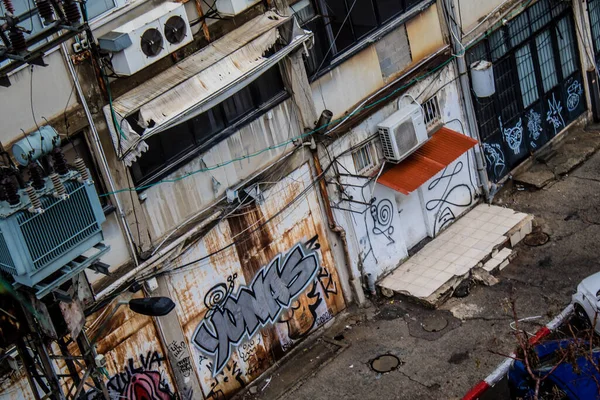 Tel Aviv, İsrail, 6 Şubat 2024 Tel Aviv, sembolik bir şehir. Tel Aviv modern ve geleneksel binaları ile dünyanın en canlı şehirlerinden biridir.