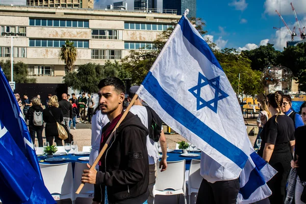 Tel Aviv Israel Februari 2024 Remaja Israel Mengunjungi Lapangan Sandera Stok Foto