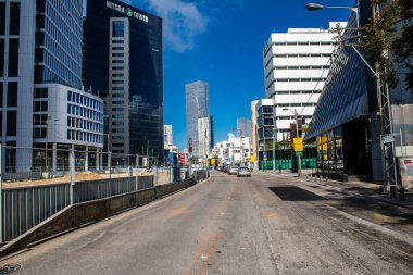 Tel Aviv, İsrail, 10 Şubat 2024 Tel Aviv, sembolik bir şehir. Tel Aviv modern ve geleneksel binaları ile dünyanın en canlı şehirlerinden biridir.