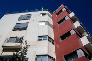 Tel Aviv, İsrail, 10 Şubat 2024 Tel Aviv, sembolik bir şehir. Tel Aviv modern ve geleneksel binaları ile dünyanın en canlı şehirlerinden biridir.