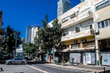 Tel Aviv, İsrail, 10 Şubat 2024 Tel Aviv, sembolik bir şehir. Tel Aviv modern ve geleneksel binaları ile dünyanın en canlı şehirlerinden biridir.