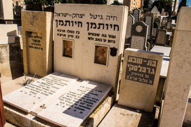 Tel Aviv, İsrail, 26 Şubat 2024 Trumpeldor Mezarlığı, Tel Aviv 'de bulunan tarihi bir mezarlıktır. Mezarlıkta yaklaşık 5000 mezar var.