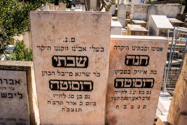 Tel Aviv, İsrail, 26 Şubat 2024 Trumpeldor Mezarlığı, Tel Aviv 'de bulunan tarihi bir mezarlıktır. Mezarlıkta yaklaşık 5000 mezar var.