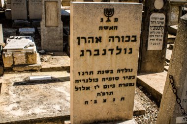 Tel Aviv, İsrail, 26 Şubat 2024 Trumpeldor Mezarlığı, Tel Aviv 'de bulunan tarihi bir mezarlıktır. Mezarlıkta yaklaşık 5000 mezar var.