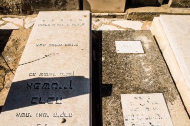 Tel Aviv, İsrail, 26 Şubat 2024 Trumpeldor Mezarlığı, Tel Aviv 'de bulunan tarihi bir mezarlıktır. Mezarlıkta yaklaşık 5000 mezar var.