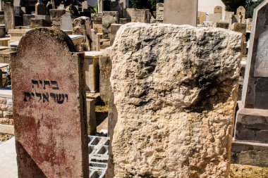 Tel Aviv, İsrail, 26 Şubat 2024 Trumpeldor Mezarlığı, Tel Aviv 'de bulunan tarihi bir mezarlıktır. Mezarlıkta yaklaşık 5000 mezar var.