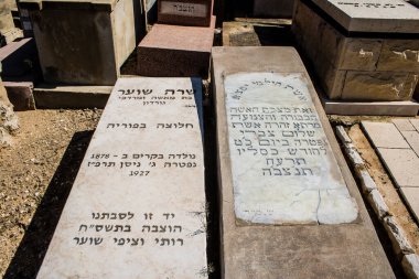 Tel Aviv, İsrail, 26 Şubat 2024 Trumpeldor Mezarlığı, Tel Aviv 'de bulunan tarihi bir mezarlıktır. Mezarlıkta yaklaşık 5000 mezar var.