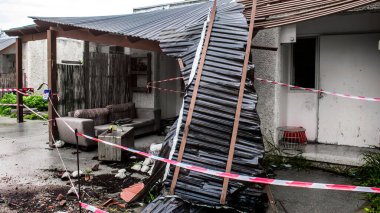 Kibbutz Kfar Aza, İsrail, 29 Ocak 2024 Kibbutz Kfar Aza 'daki evler otomatik silahlardan çok sayıda isabet aldı ya da ateşe verildi. Onlar hala insanlığa karşı suç mahalli olarak kabul ediliyor.