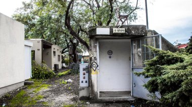 Kibbutz Kfar Aza, İsrail, 29 Ocak 2024 Kibbutz Kfar Aza 'daki evler otomatik silahlardan çok sayıda isabet aldı ya da ateşe verildi. Onlar hala insanlığa karşı suç mahalli olarak kabul ediliyor.