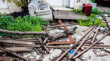 Kibbutz Kfar Aza, İsrail, 29 Ocak 2024 Kibbutz Kfar Aza 'daki evler otomatik silahlardan çok sayıda isabet aldı ya da ateşe verildi. Onlar hala insanlığa karşı suç mahalli olarak kabul ediliyor.