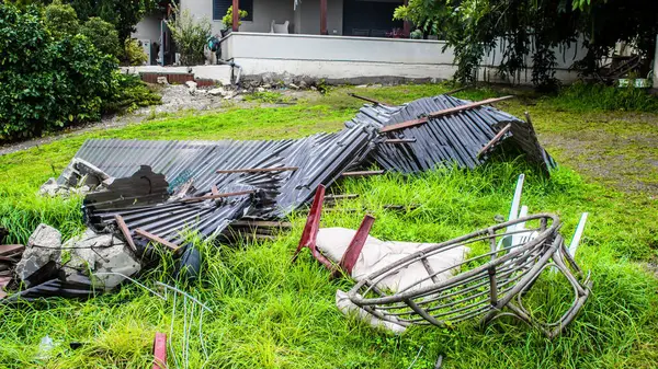 Kibbutz Kfar Aza, İsrail, 29 Ocak 2024 Kibbutz Kfar Aza 'daki evler otomatik silahlardan çok sayıda isabet aldı ya da ateşe verildi. Onlar hala insanlığa karşı suç mahalli olarak kabul ediliyor.