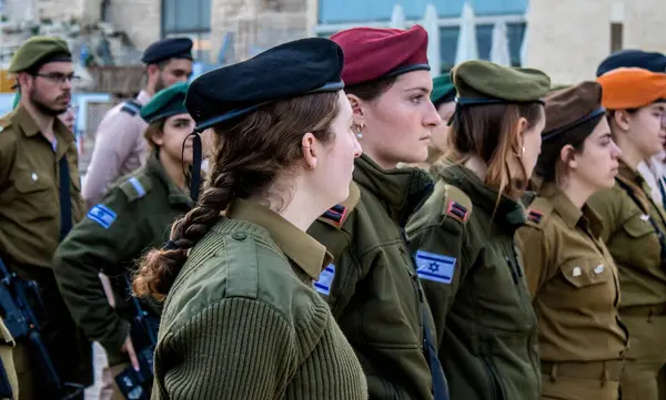 Jerozolima Izrael Grudnia 2023 Ceremonia Wprowadzenia Nowych Absolwentów Szkoły Oficerskiej Zdjęcie Stockowe