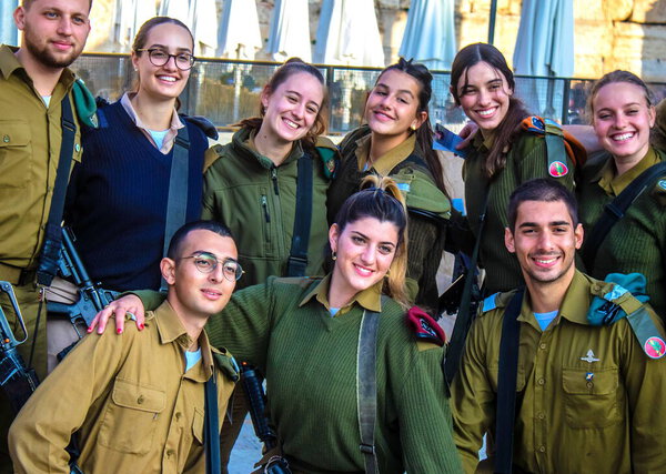Jerusalem, Israel  December 28, 2023 Induction ceremony for new graduates of the IDF officer school. Soldiers come from various battalions and after two months of training they are appointed officers