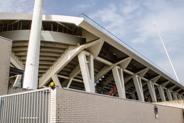 Reims Fransa 6 Nisan 2024 Auguste Delaune futbol stadyumu Fransa Premier Ligi 'nin en eski kulüplerinden biridir.