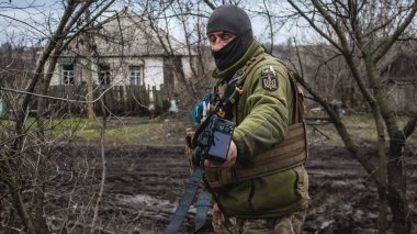 The Ukrainian army is positioned in Terny in the Donbass in Ukraine, this is the front line, the Russian army has invaded Ukraine and fierce fighting is taking place in this region which has become a battlefield clipart