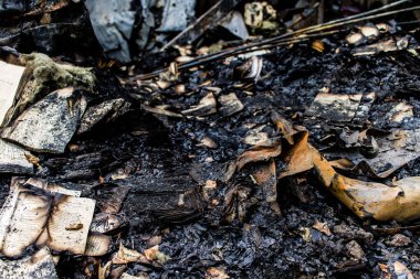 Kharkiv, Ukrayna, 4 Haziran 2024, yanmış kitaplara yakın. 23 Mayıs 'ta meydana gelen büyük bir Rus roket saldırısının ardından hasar gören Faktor-Druk matbaasında 50.000' den fazla kitap imha edildi..