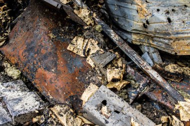 Kharkiv, Ukrayna, 4 Haziran 2024 Faktor-Druk matbaası 23 Mayıs 'taki büyük roket saldırısı sonrasında hasar gördü. Rus füzeleri yedi kişiyi öldürdü ve 50.000 'den fazla kitap yok edildi..