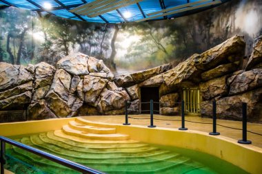 Kharkiv, Ukrayna, 11 Haziran 2024 Kharkiv Hayvanat Bahçesi, 1895 'te kuruldu. Savaşa ve şehre saldırı riskine rağmen burası açık ve aileler ve askerler tarafından ziyaret ediliyor..