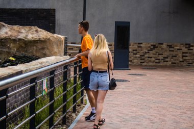 Kharkiv, Ukrayna, 11 Haziran 2024 Kharkiv Hayvanat Bahçesi, 1895 'te kuruldu. Savaşa ve şehre saldırı riskine rağmen burası açık ve aileler ve askerler tarafından ziyaret ediliyor..