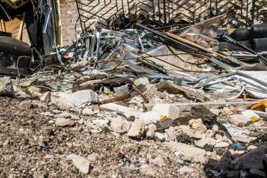 Kramatorsk, Ukrayna, 6 Temmuz 2024. Kramatorsk 'ta popüler bir restoran Haziran 2023' te bir Rus Iskander füzesiyle vuruldu.