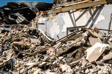 Kramatorsk, Ukrayna, 6 Temmuz 2024. Kramatorsk 'ta popüler bir restoran Haziran 2023' te bir Rus Iskander füzesiyle vuruldu.