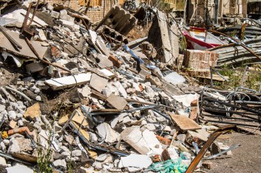Kramatorsk, Ukrayna, 6 Temmuz 2024. Kramatorsk 'ta popüler bir restoran Haziran 2023' te bir Rus Iskander füzesiyle vuruldu.