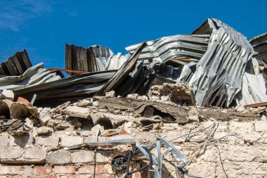 Kramatorsk, Ukrayna, 6 Temmuz 2024. Kramatorsk 'ta popüler bir restoran Haziran 2023' te bir Rus Iskander füzesiyle vuruldu.