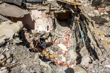 Kramatorsk, Ukrayna, 6 Temmuz 2024. Kramatorsk 'ta popüler bir restoran Haziran 2023' te bir Rus Iskander füzesiyle vuruldu.
