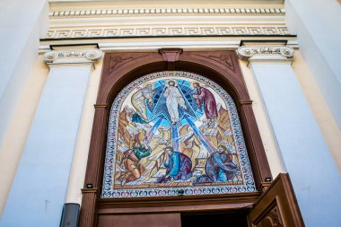 Odessa, Ukrayna, 14 Temmuz 2024 Odesa Dönüşüm Katedrali. 2023 yılında Rusya, Moskova Patrikliği 'nin Ukrayna Ortodoks Kilisesi Katedrali' ne füzeler attı ve ağır hasar gördü..