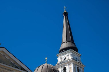 Odessa, Ukrayna, 14 Temmuz 2024 Odesa Dönüşüm Katedrali. 2023 yılında Rusya, Moskova Patrikliği 'nin Ukrayna Ortodoks Kilisesi Katedrali' ne füzeler attı ve ağır hasar gördü..