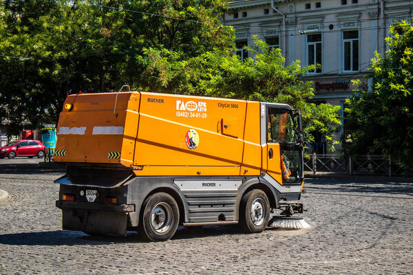 Odesa, Ukraine, August 07, 2024 Cleaning car in the streets of Odesa in Ukraine.