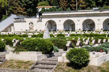 Lviv, Ukrayna, 19 Ağustos 2024 Lviv Askeri Mezarlığı. Ukrayna Galiçya Ordusu Anıtı.