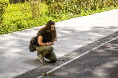 Lviv, Ukrayna, 23 Ağustos 2024. Lviv halkı, işgal altındaki Rus ordusuna karşı Lviv mezarlığına yapılan savaşta ölen üç Ukraynalı askerin konvoyu olarak yas tutuyor..