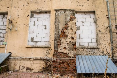 Kharkiv, Ukrayna, 11 Eylül 2024 Kharkiv şehri. Rusya ile savaş sırasında Harkiv binaları füzeler tarafından tehdit ediliyordu. Altyapı ve binalar birincil hedeflerdir.