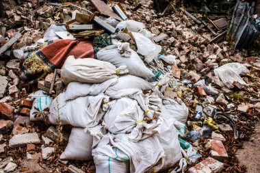 Kharkiv, Ukrayna, 11 Eylül 2024 Kharkiv şehri. Rusya ile savaş sırasında Harkiv binaları füzeler tarafından tehdit ediliyordu. Altyapı ve binalar birincil hedeflerdir.