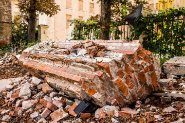 Kharkiv, Ukrayna, 11 Eylül 2024 Kharkiv şehri. Rusya ile savaş sırasında Harkiv binaları füzeler tarafından tehdit ediliyordu. Altyapı ve binalar birincil hedeflerdir.