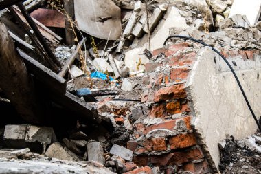 Kharkiv, Ukrayna, 11 Eylül 2024 Kharkiv şehri. Rusya ile savaş sırasında Harkiv binaları füzeler tarafından tehdit ediliyordu. Altyapı ve binalar birincil hedeflerdir.