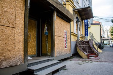 Kharkiv, Ukrayna, 11 Eylül 2024 Kharkiv şehri. Rusya ile savaş sırasında Harkiv binaları füzeler tarafından tehdit ediliyordu. Altyapı ve binalar birincil hedeflerdir.