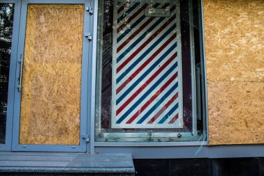 Kharkiv, Ukrayna, 11 Eylül 2024 Kharkiv şehri. Rusya ile savaş sırasında Harkiv binaları füzeler tarafından tehdit ediliyordu. Altyapı ve binalar birincil hedeflerdir.