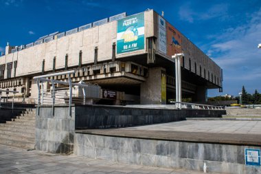 Kharkiv, Ukrayna, 11 Eylül 2024 Kharkiv şehri. Rusya ile savaş sırasında Harkiv binaları füzeler tarafından tehdit ediliyordu. Altyapı ve binalar birincil hedeflerdir.